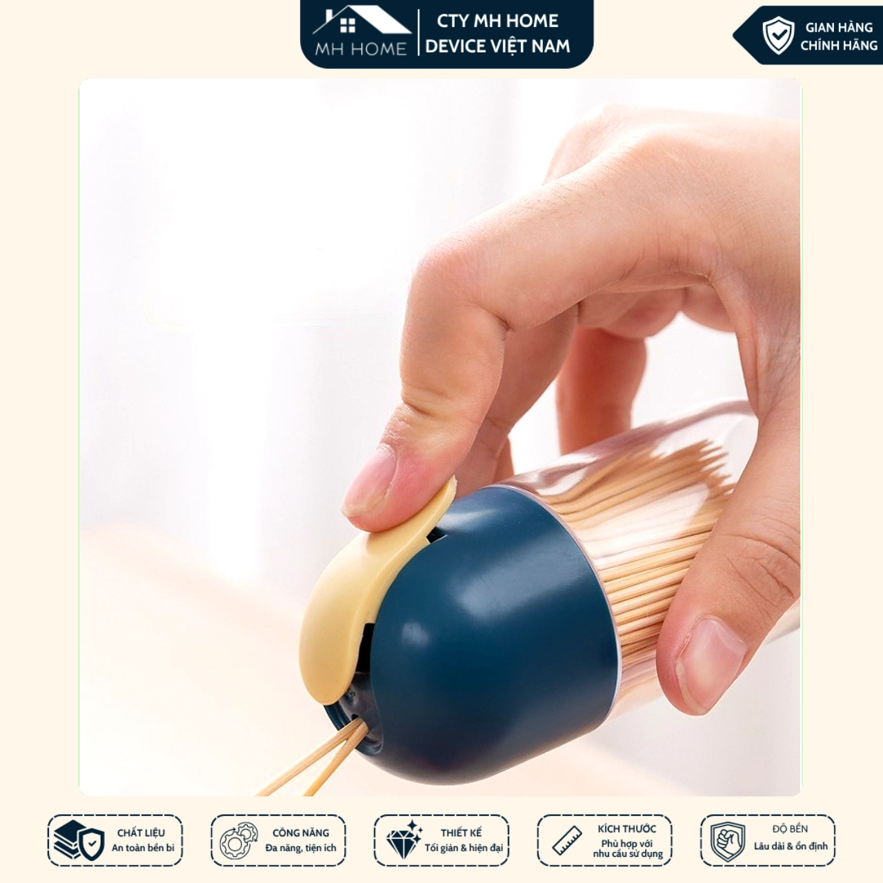Combo 2 Hộp Đựng Tăm Bằng Nhựa Có Nắp Đậy Đa Màu Nhỏ Gọn Tiện Lợi Dễ Mang Theo | MH Home